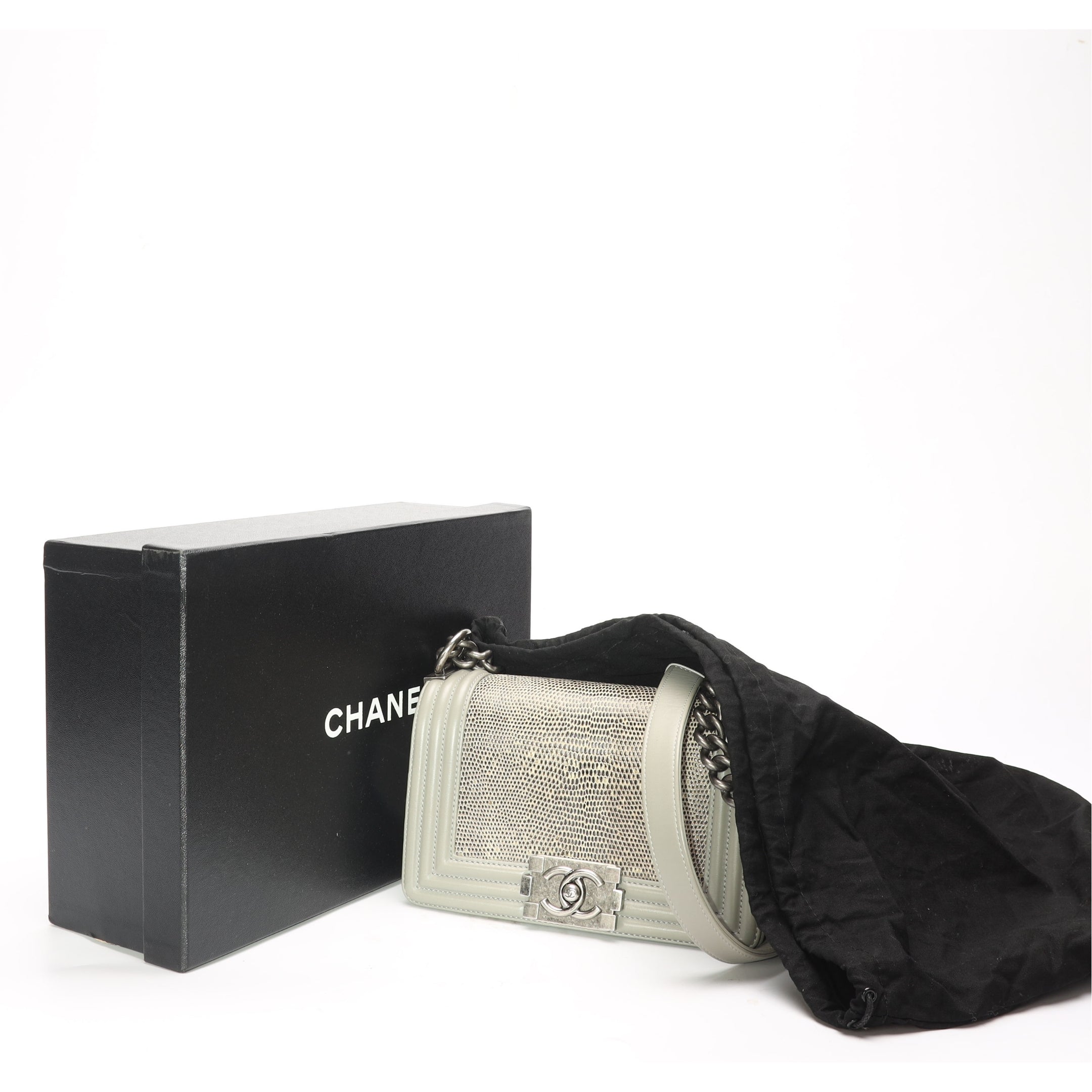 Chanel Boy Grey Flap Crossbody Bag