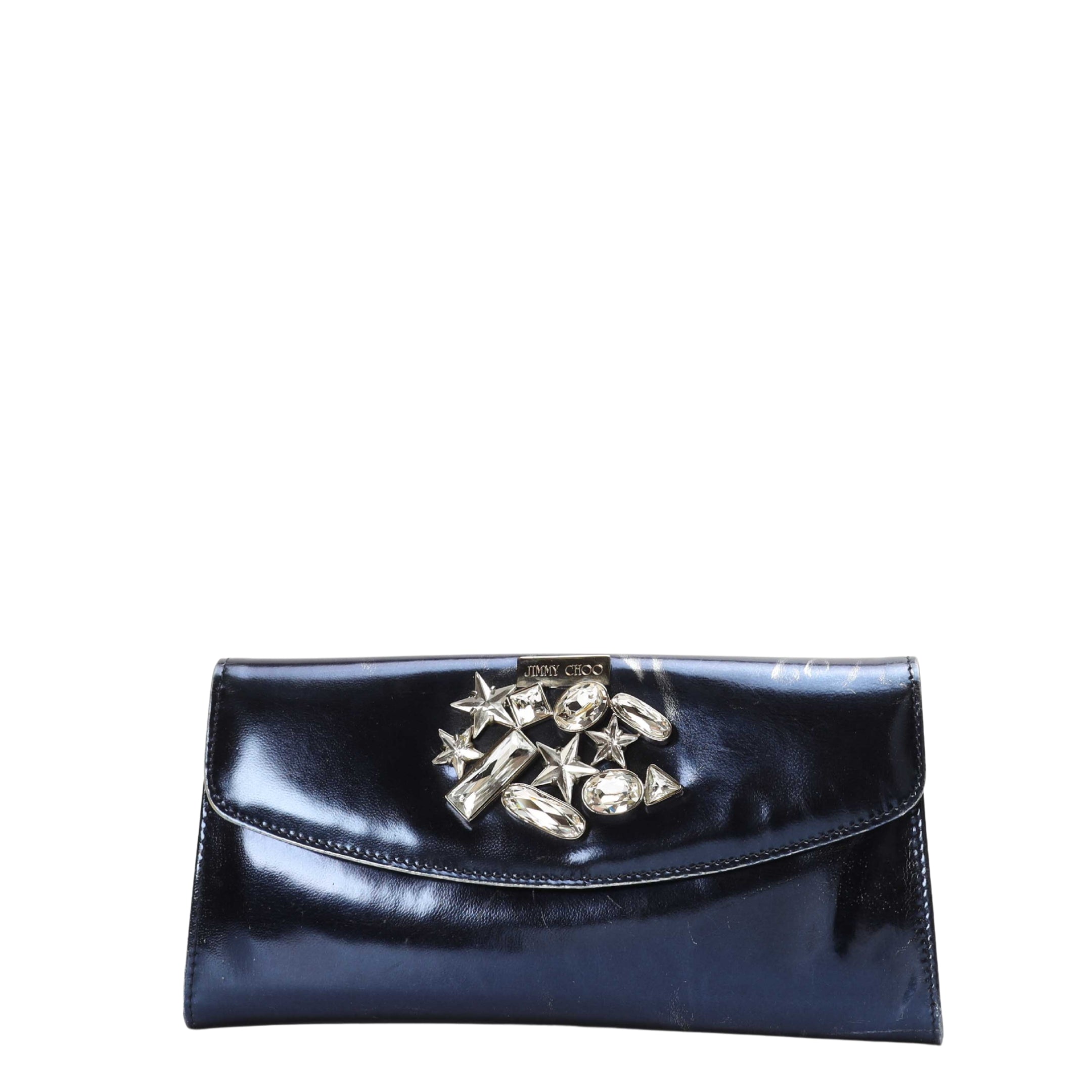 Jimmy Choo Navy Blue Crystal Star Clutch