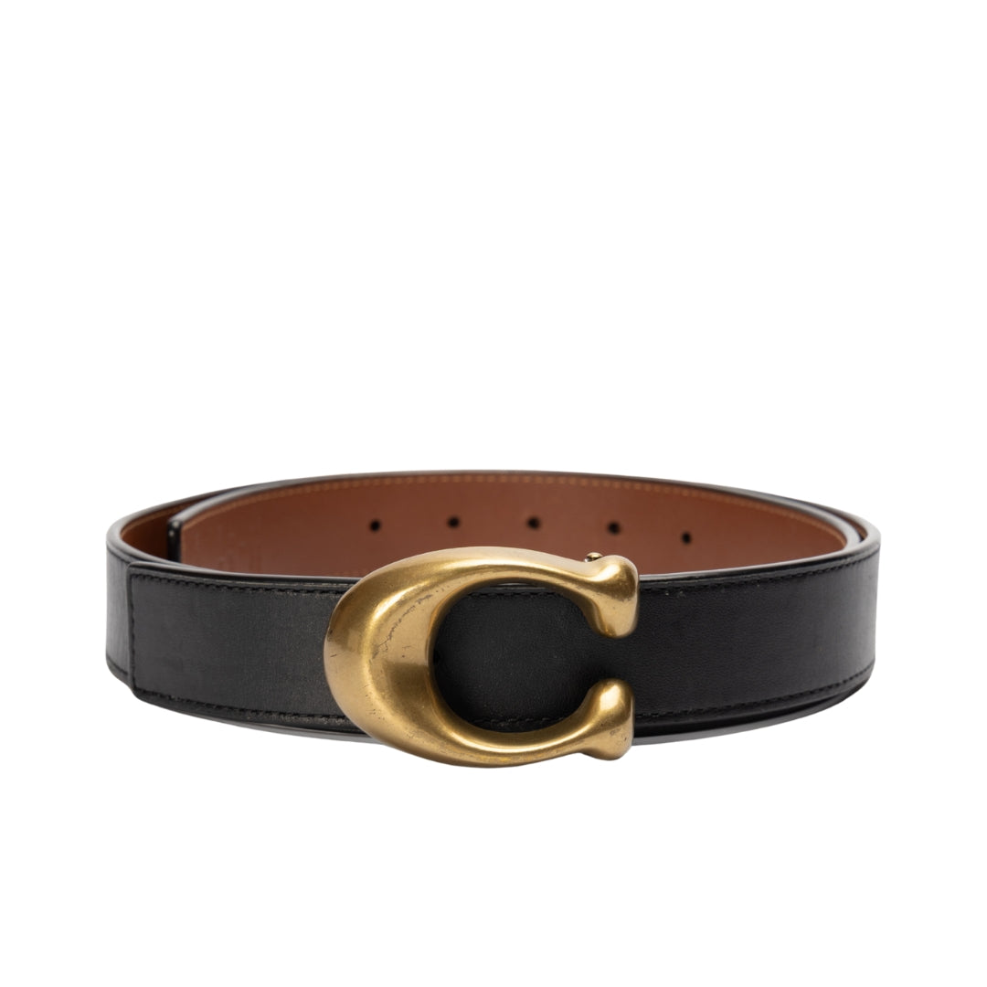 Coach Signature Buckle Reversible Belt