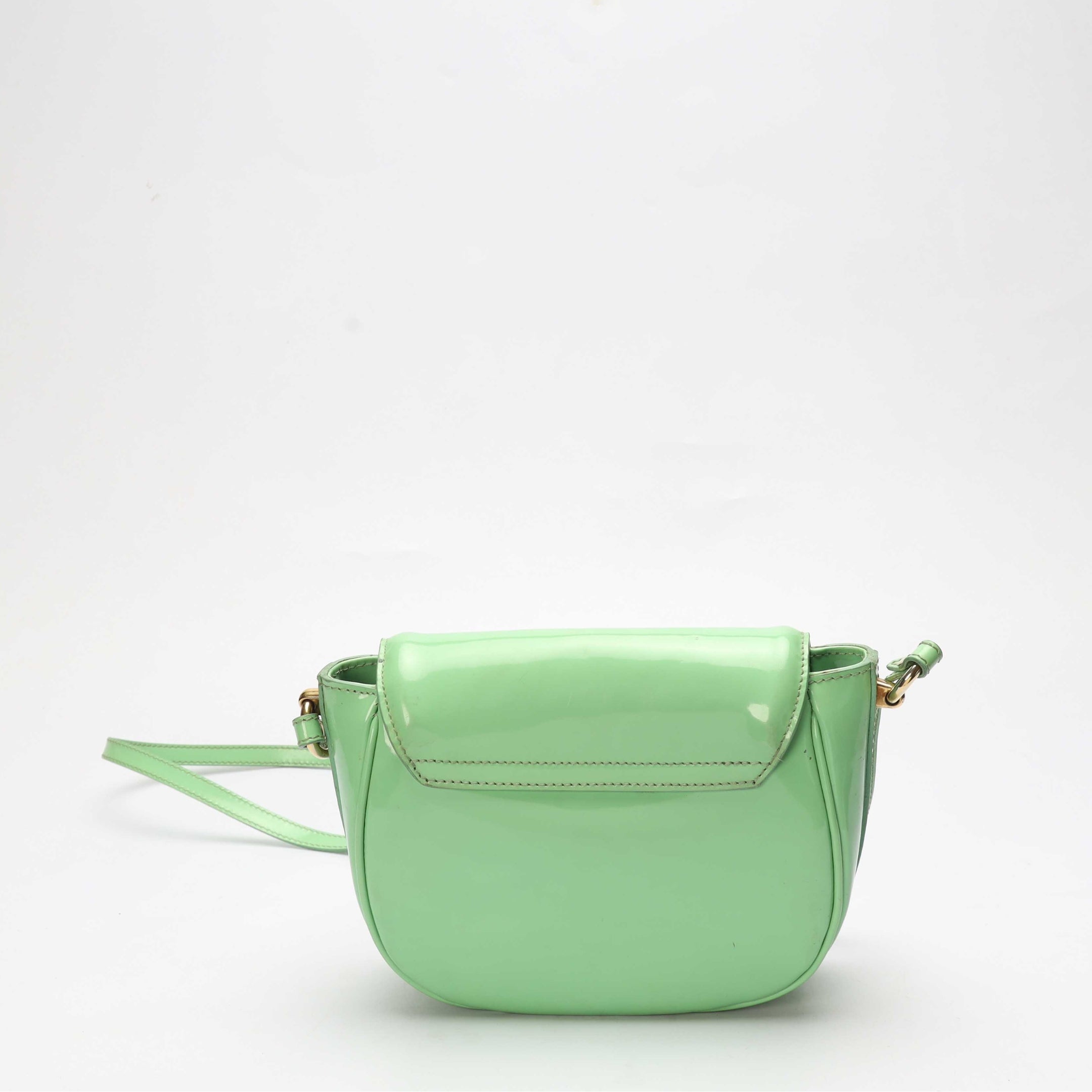 Burberry Green Patent Leather Crossbody Bag