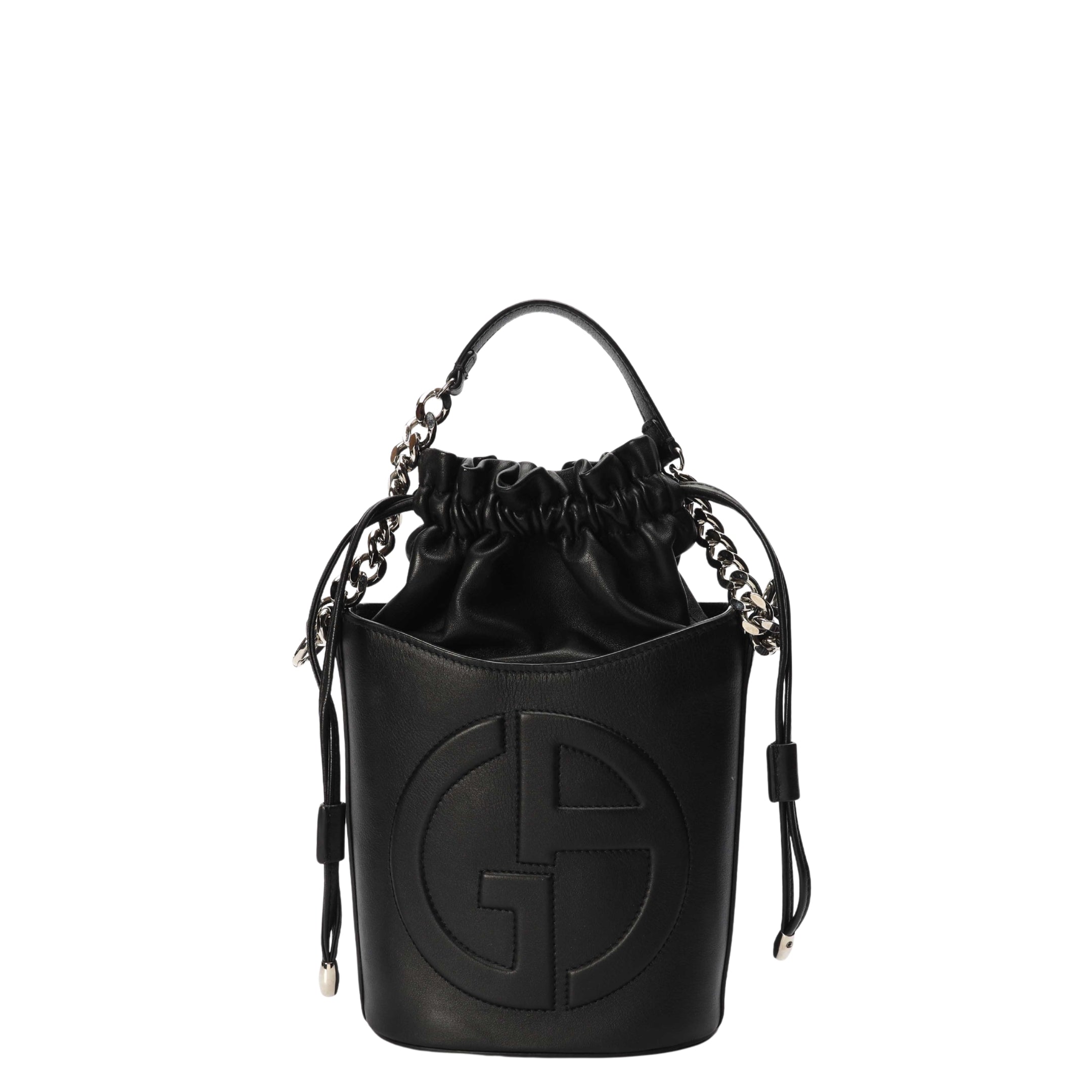 Giorgio Armani Black Drawstring Bucket Bag