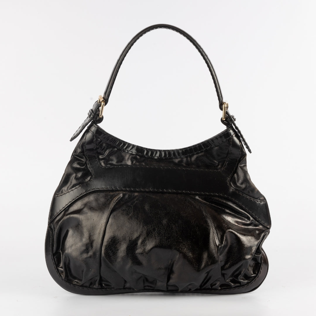 Gucci Black Dialux Queen Hobo Bag