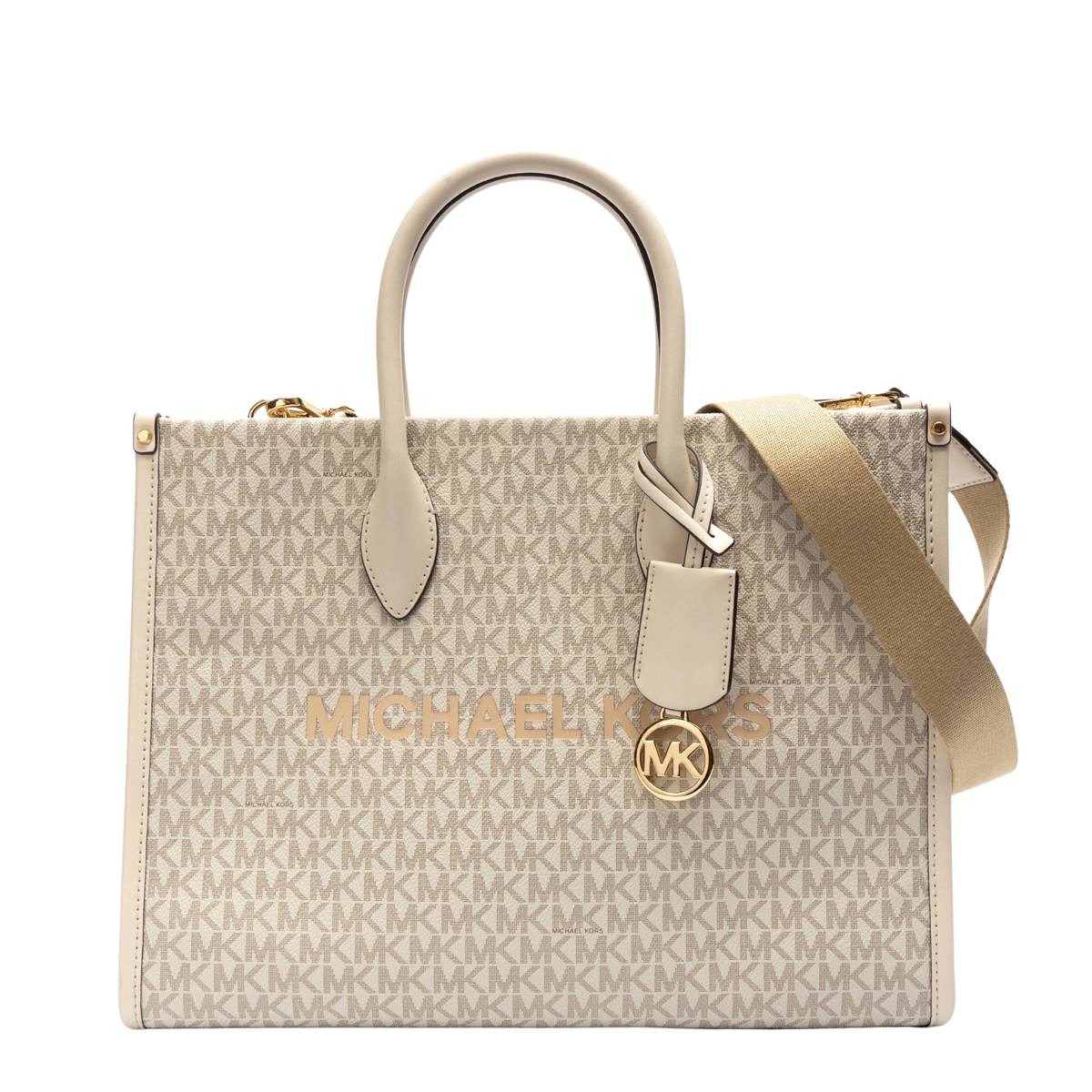 Michael Kors White Mirella Logo Tote