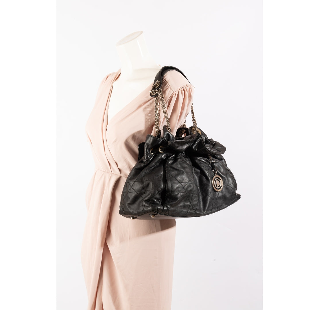 Dior Black Cannage Leather Le Trente Hobo Bag