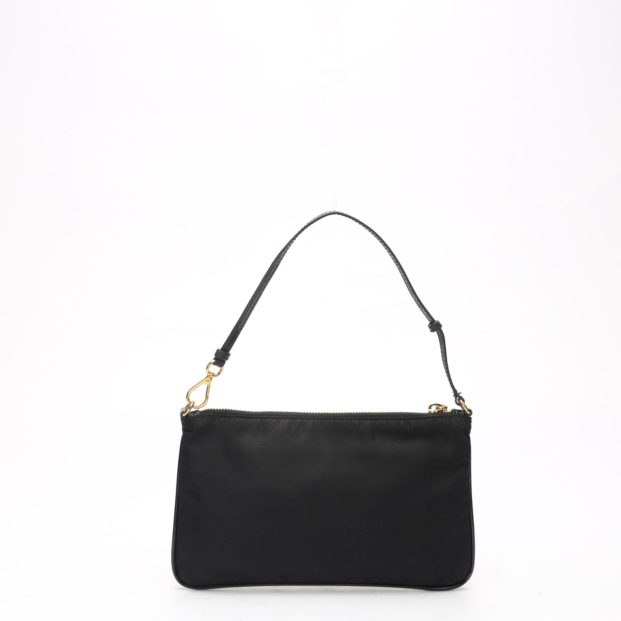 Prada Black Tessuto Nylon Bow Small Pochette Bag
