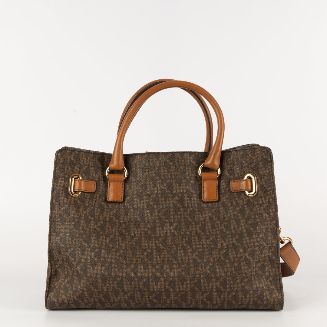 Michael Kors Signature Coated Canvas Large East West Hamilton Bag