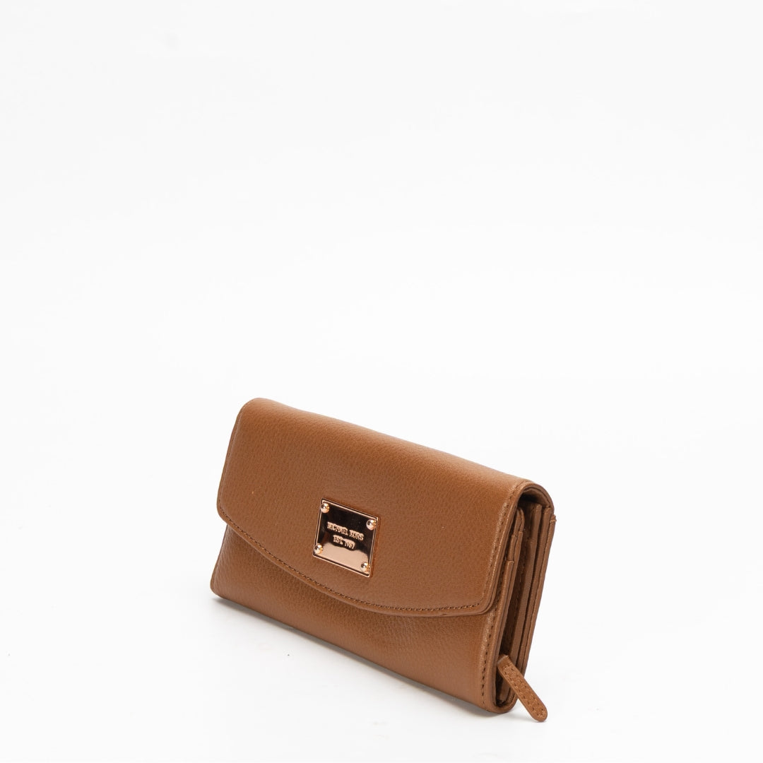 Michael Kors Brown Jet Set Slim Flap Wallet