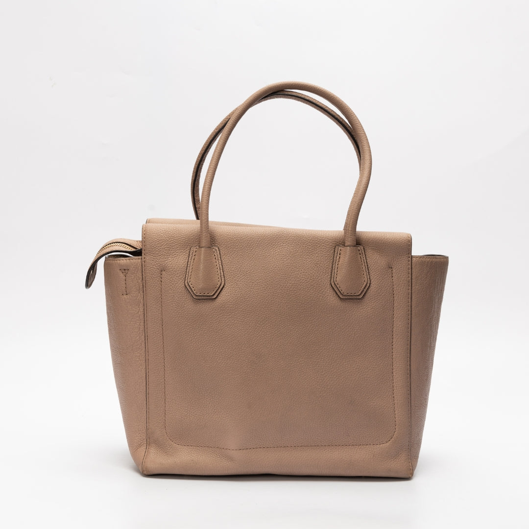 Michael Kors Beige Pebbled Leather Large Mercer Tote