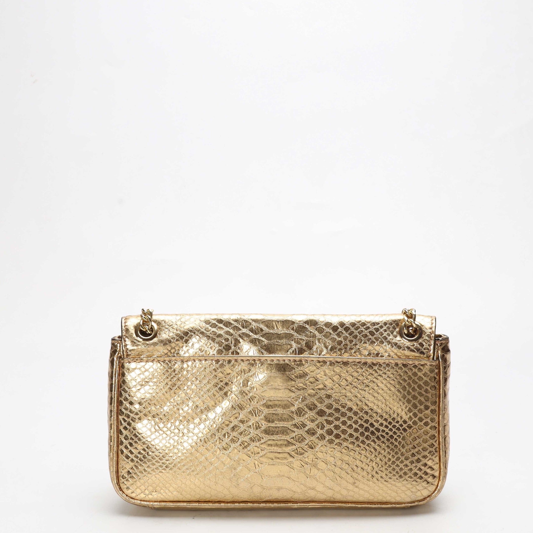 Michael Kors Gold Metallic Python Shoulder Bag