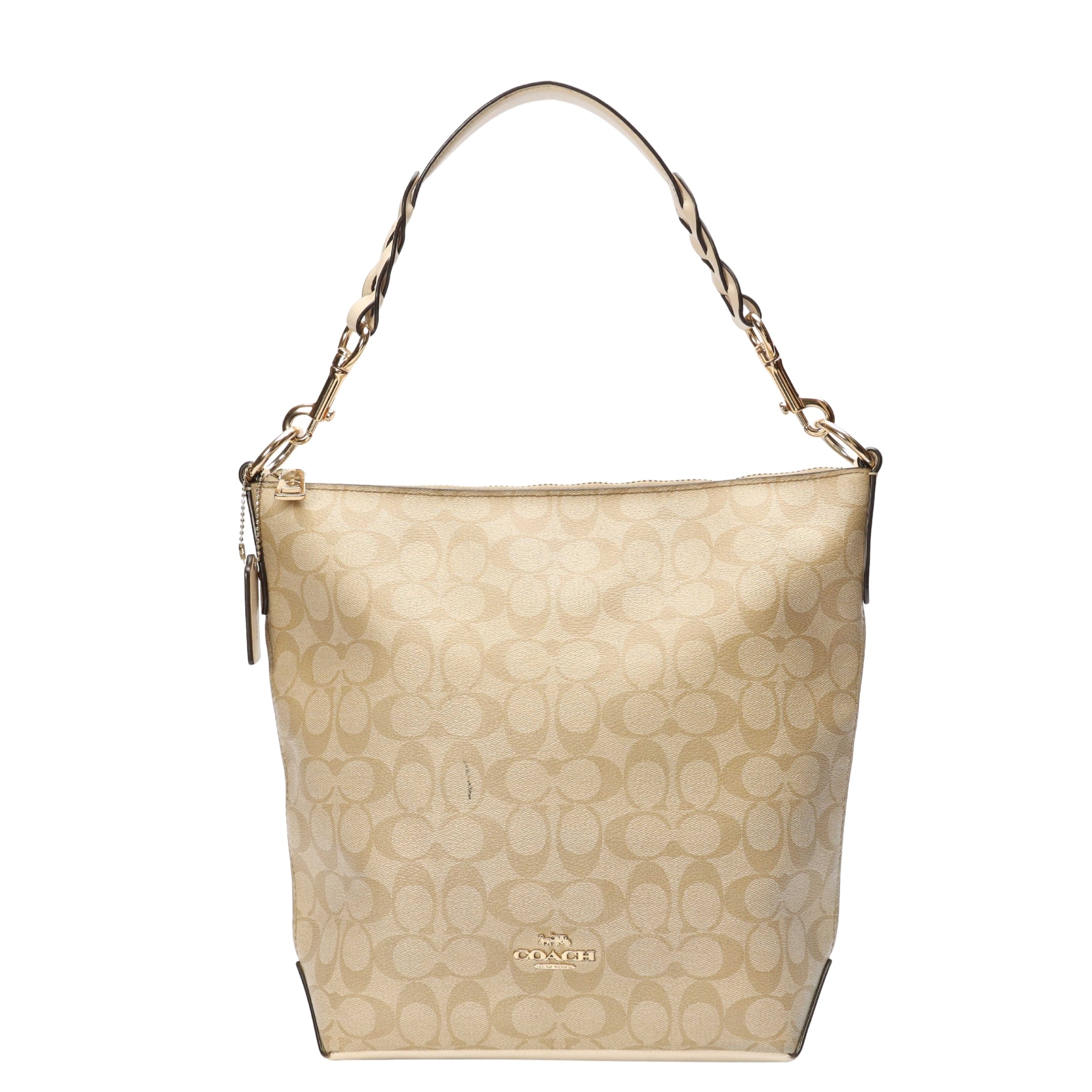 Coach Beige Logo Abby Duffle Shoulder Bag
