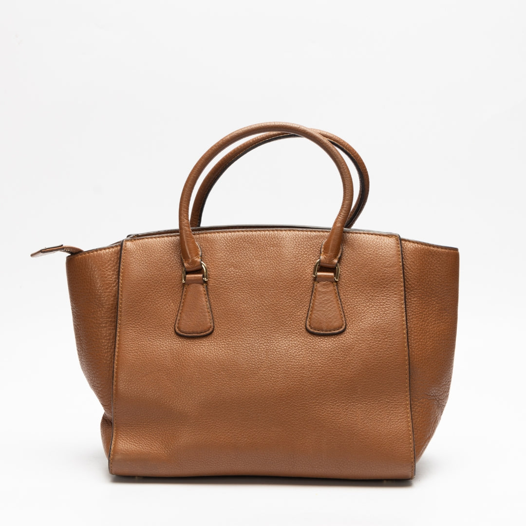 Michael Kors Brown Pebbled Leather Satchel