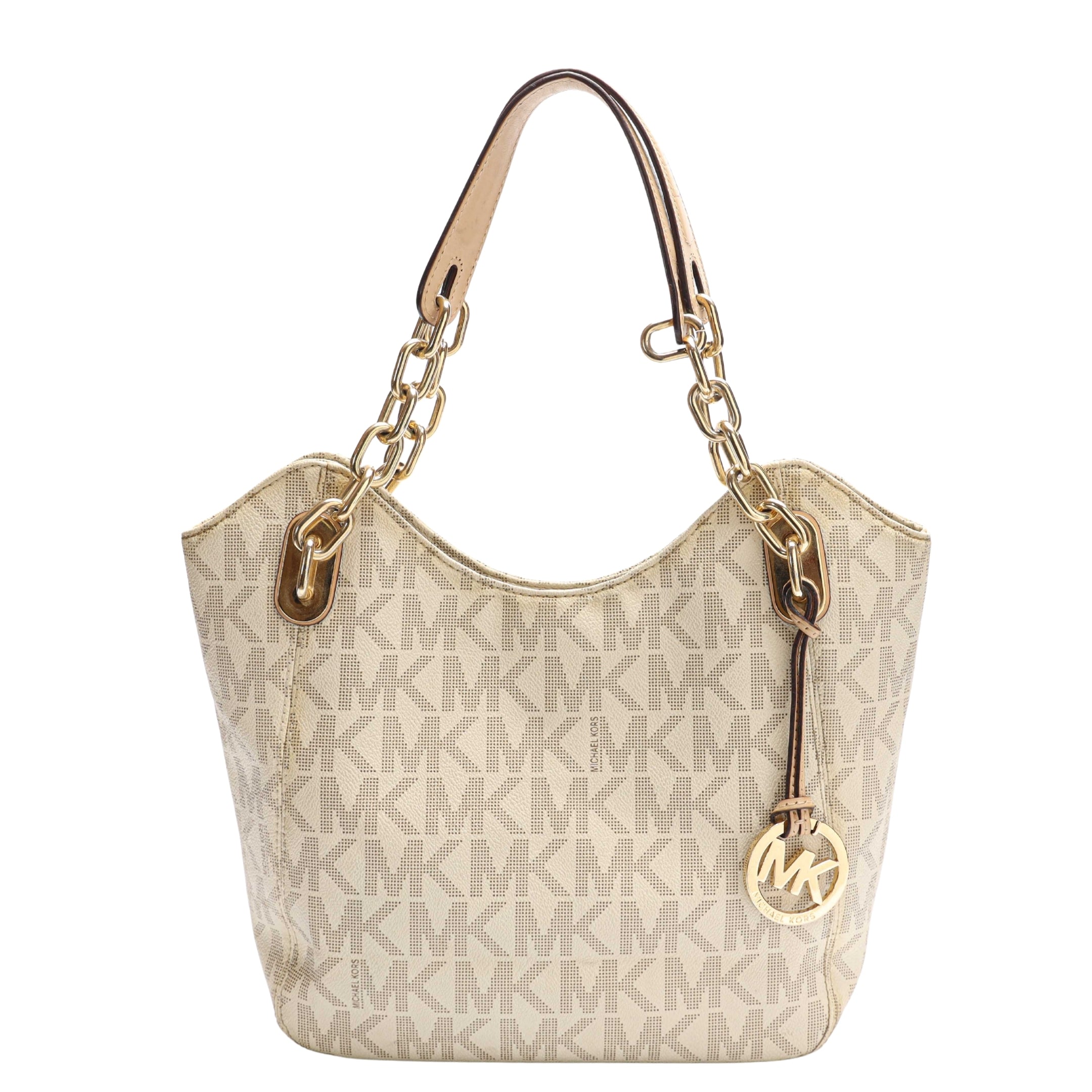 Michael Kors Vanilla Logo Lillie Chain Hobo Bag