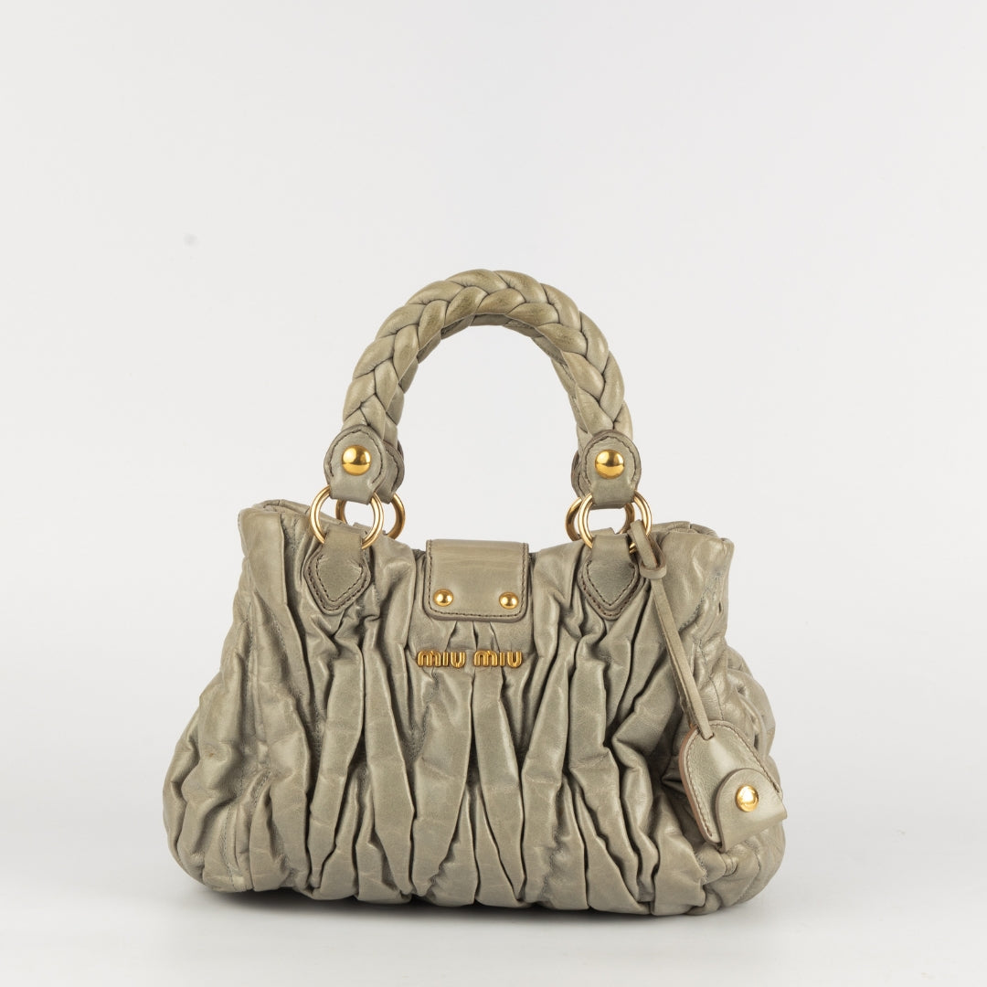 Miu Miu Matelasse Leather Two-Way Top Handle Bag