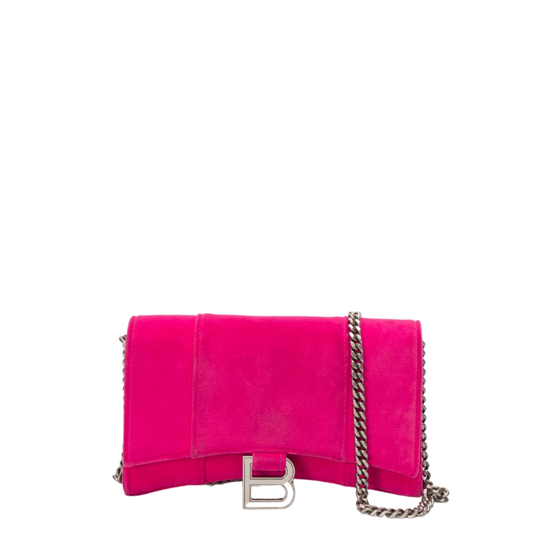 Balenciaga Velvet Hourglass Wallet On Chain
