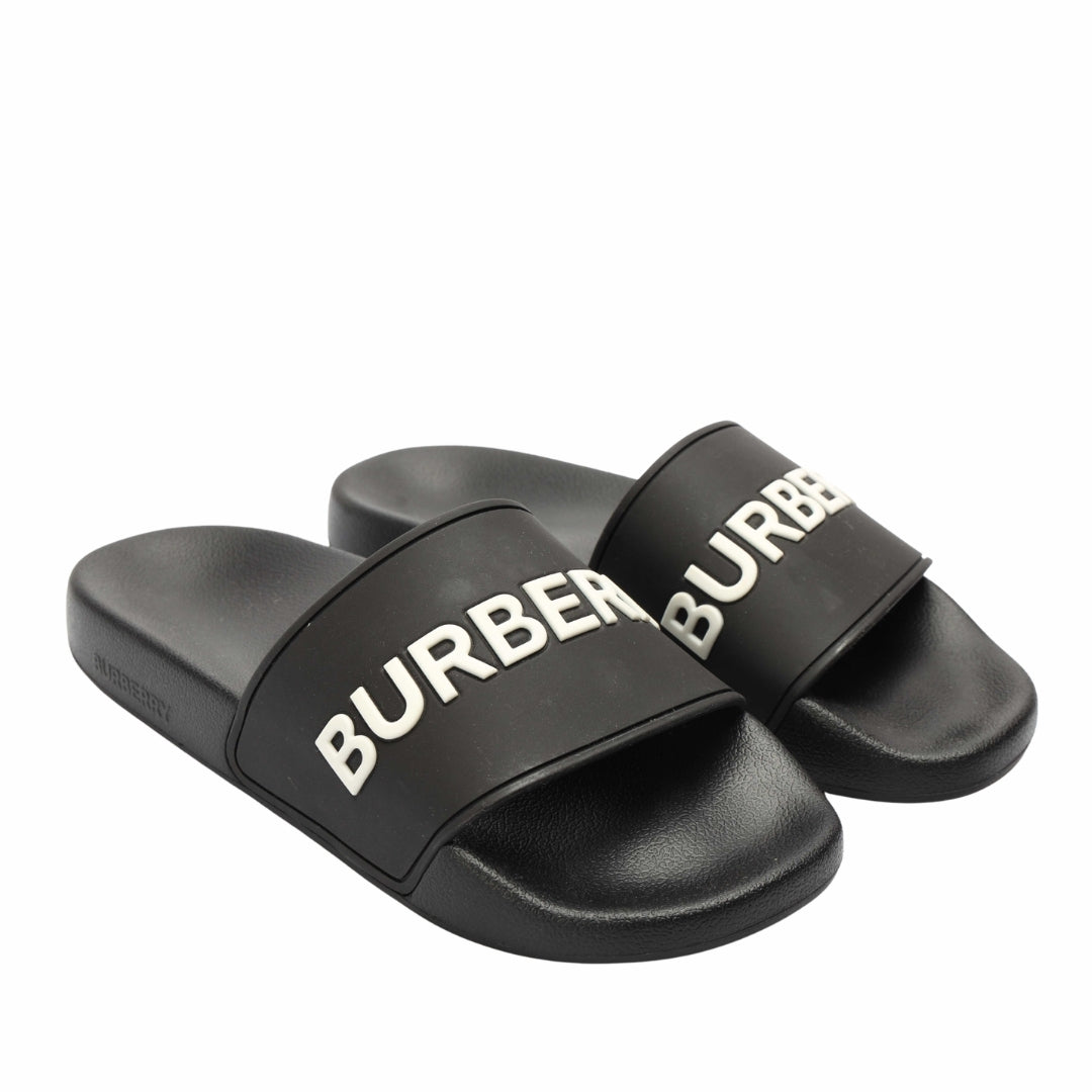 Burberry Black Logo Slides