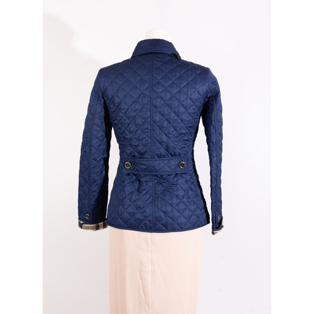 Burberry Blue Fernleigh Thermoregulated Diamond Quilted Jacket