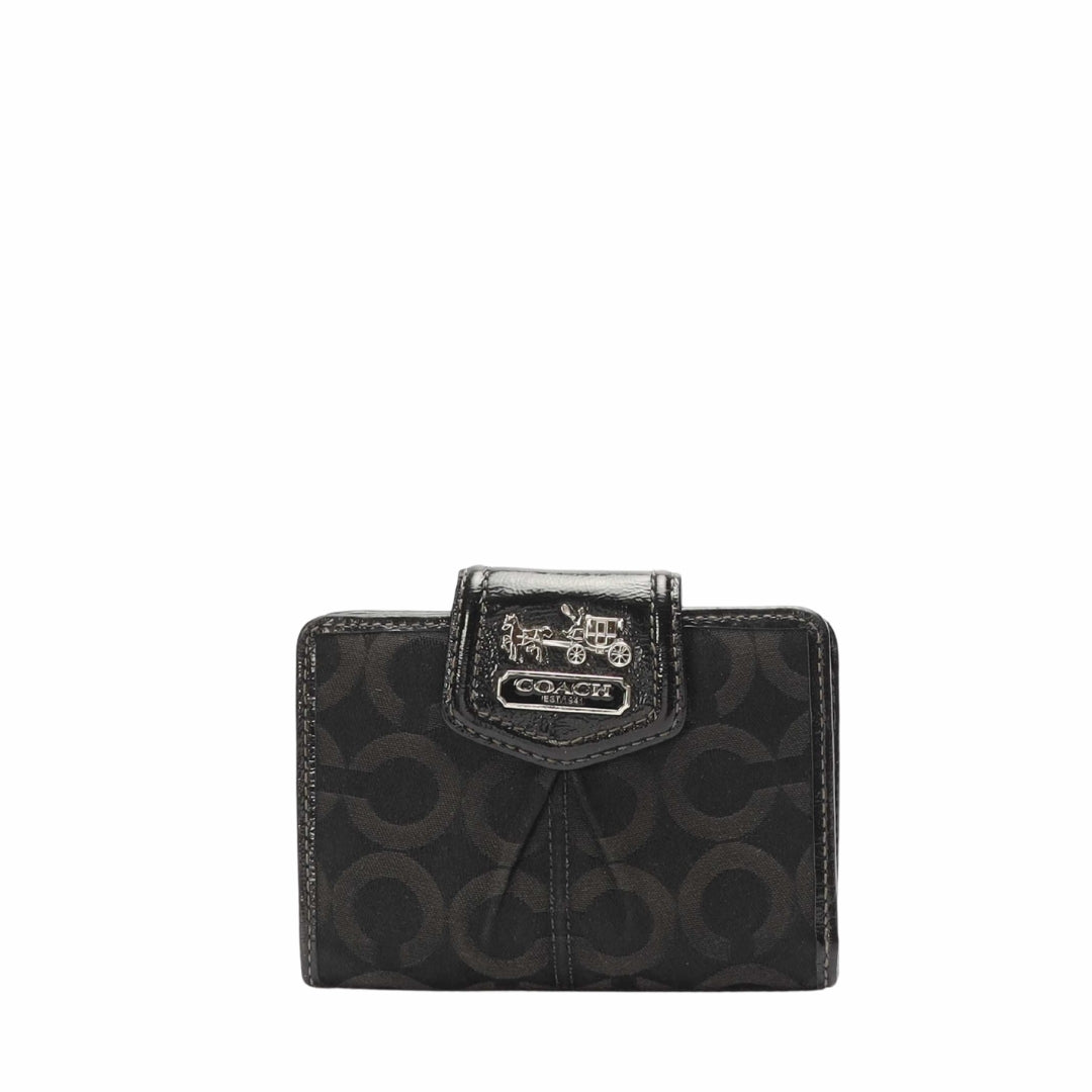 Coach Signature Denim Black Bifold Wallet