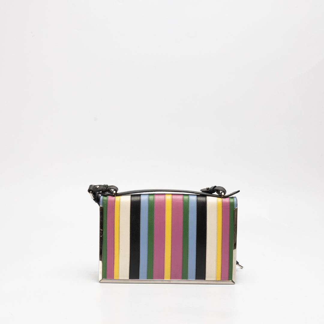 Salvatore Ferragamo Aileen Striped Leather Shoulder Bag