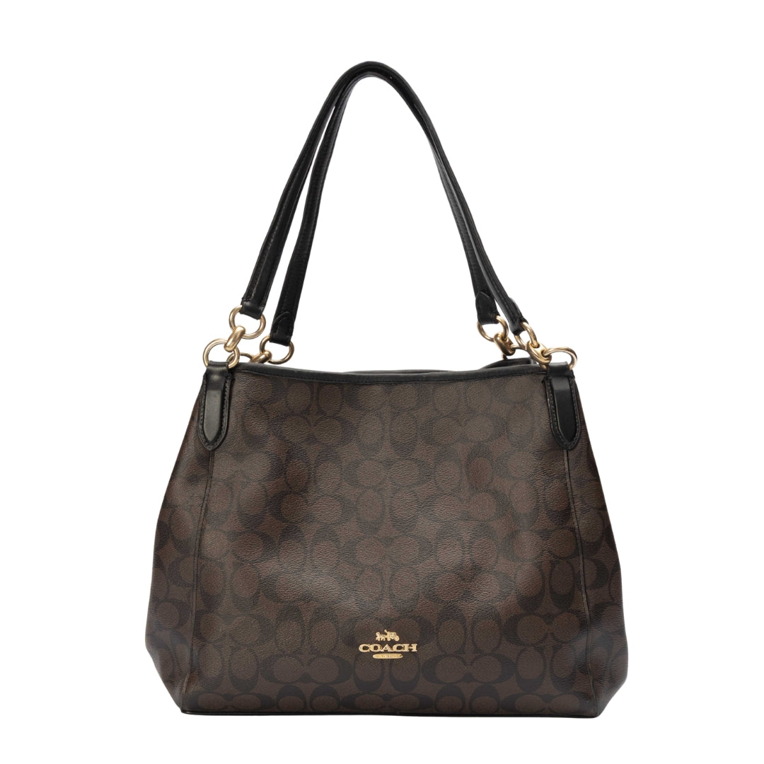 Coach Signature Canvas Hallie Shoulder Bag