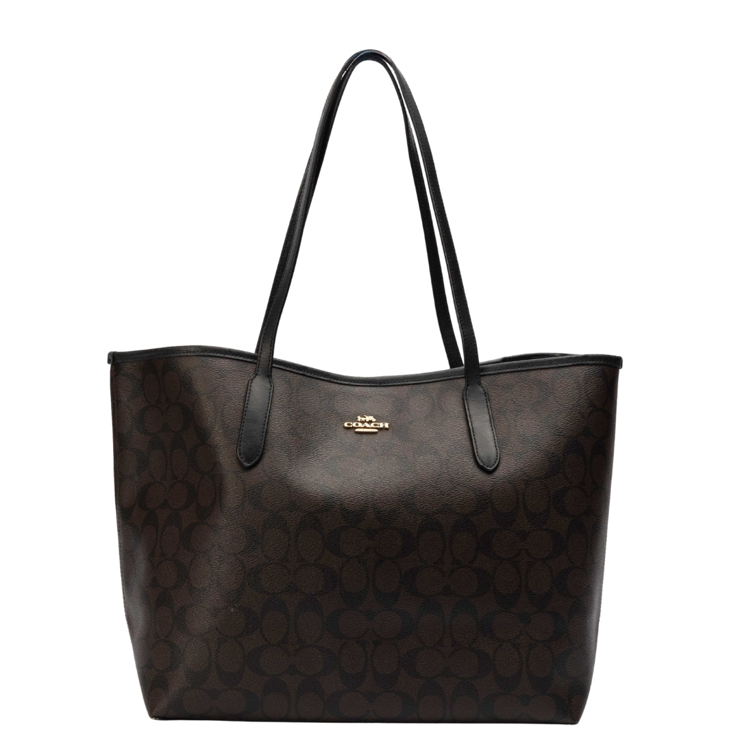 Coach Large City Tote Bag In Signature Canvas