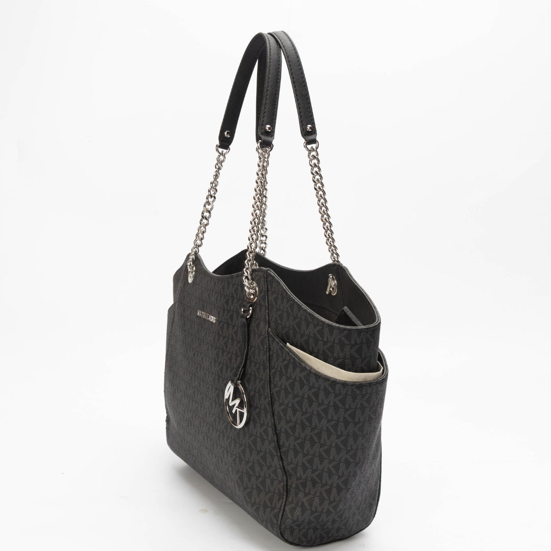 Michael Kors Black Jet Set Large Logo Tote