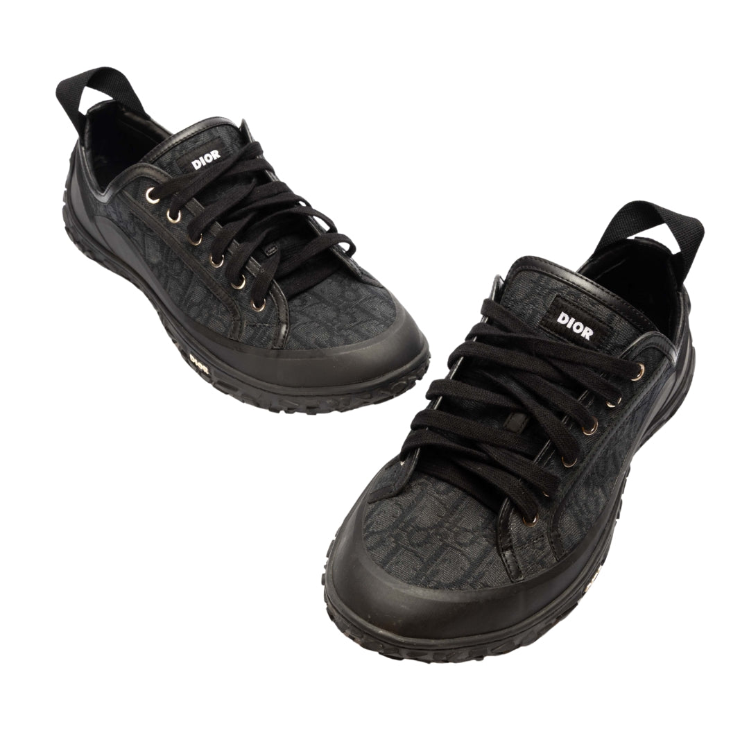 Dior Black Homme B28 Oblique Lace Up Sneakers