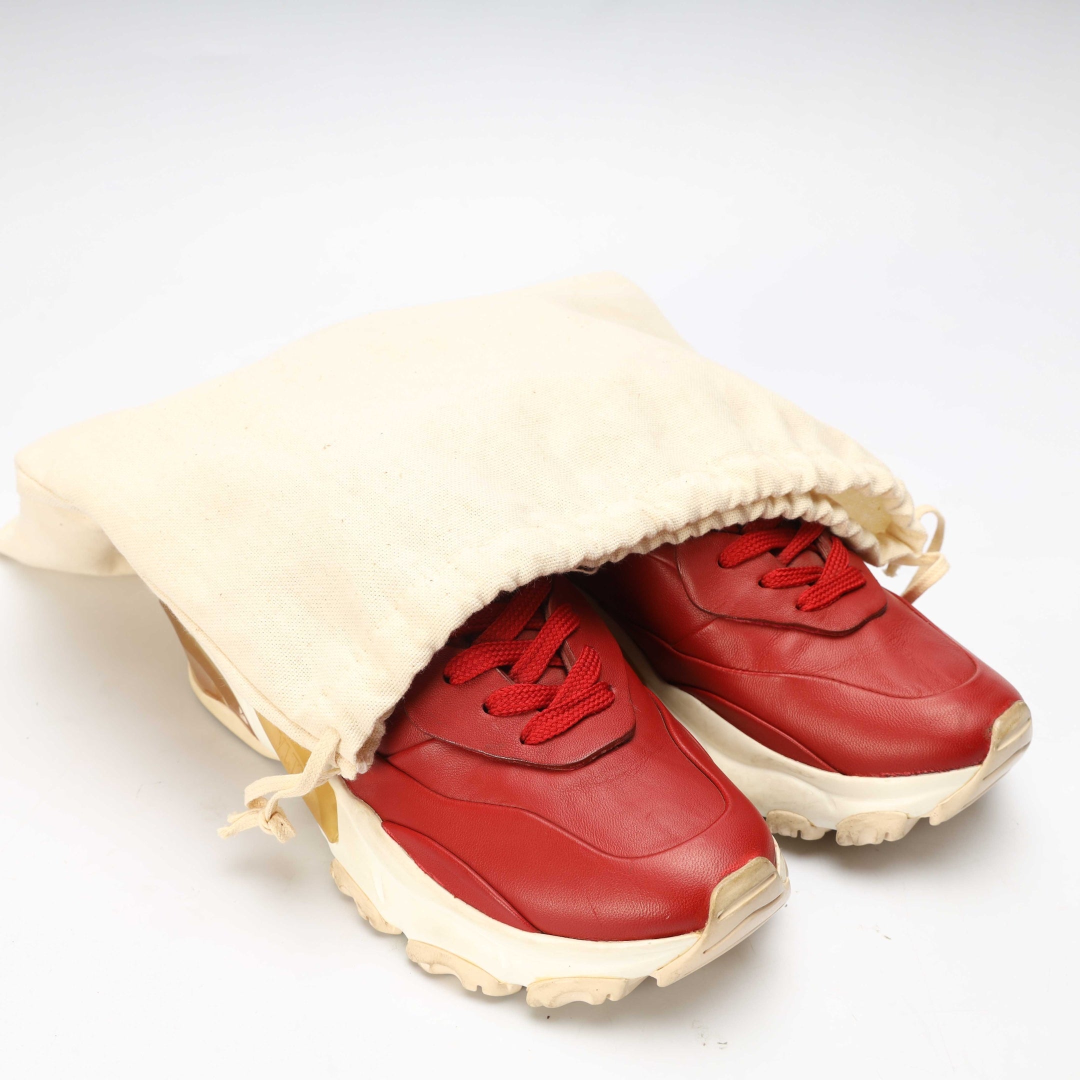 Valentino Garavani Red Rockstud Leather Sneakers