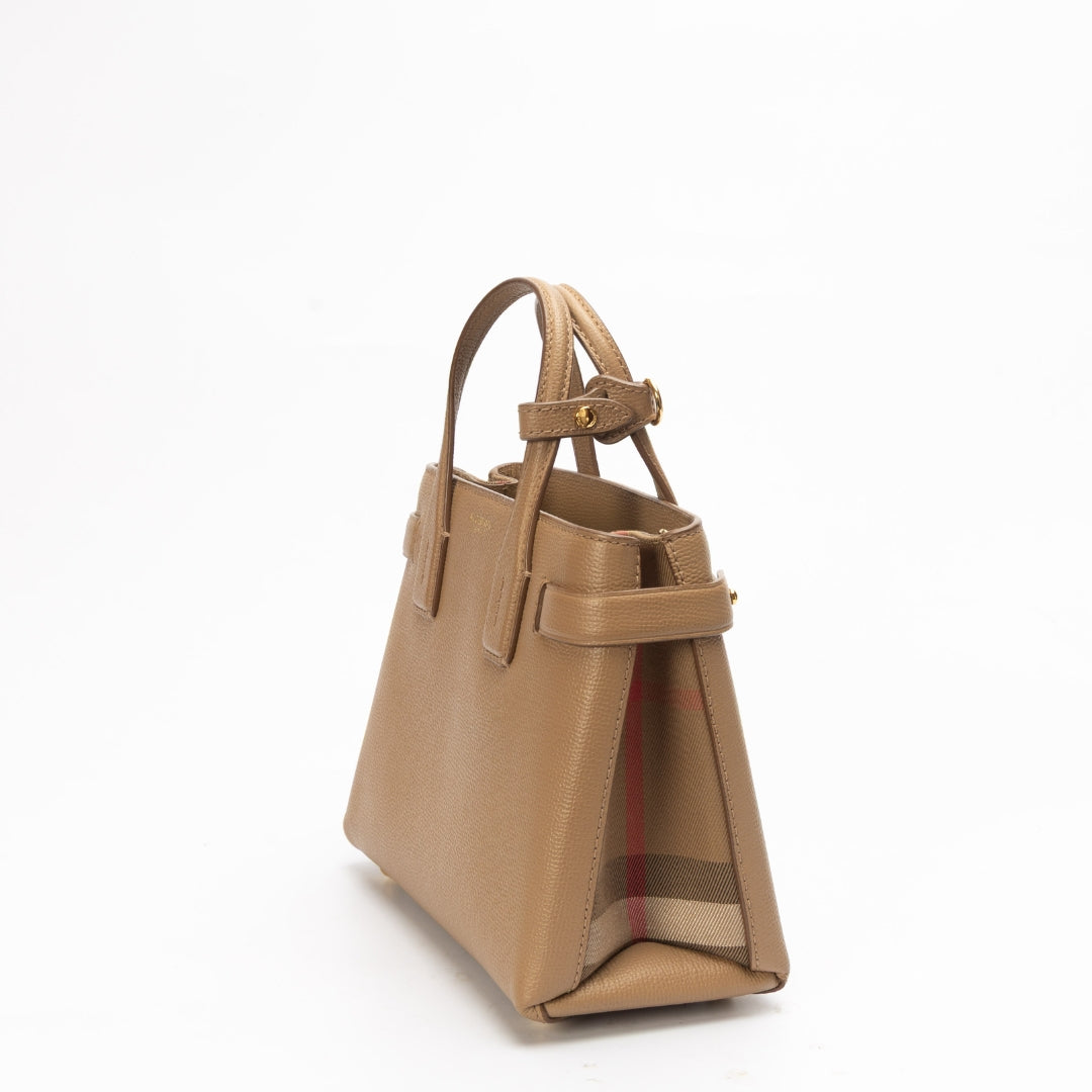 Burberry Beige Banner Derby Convertible Satchel