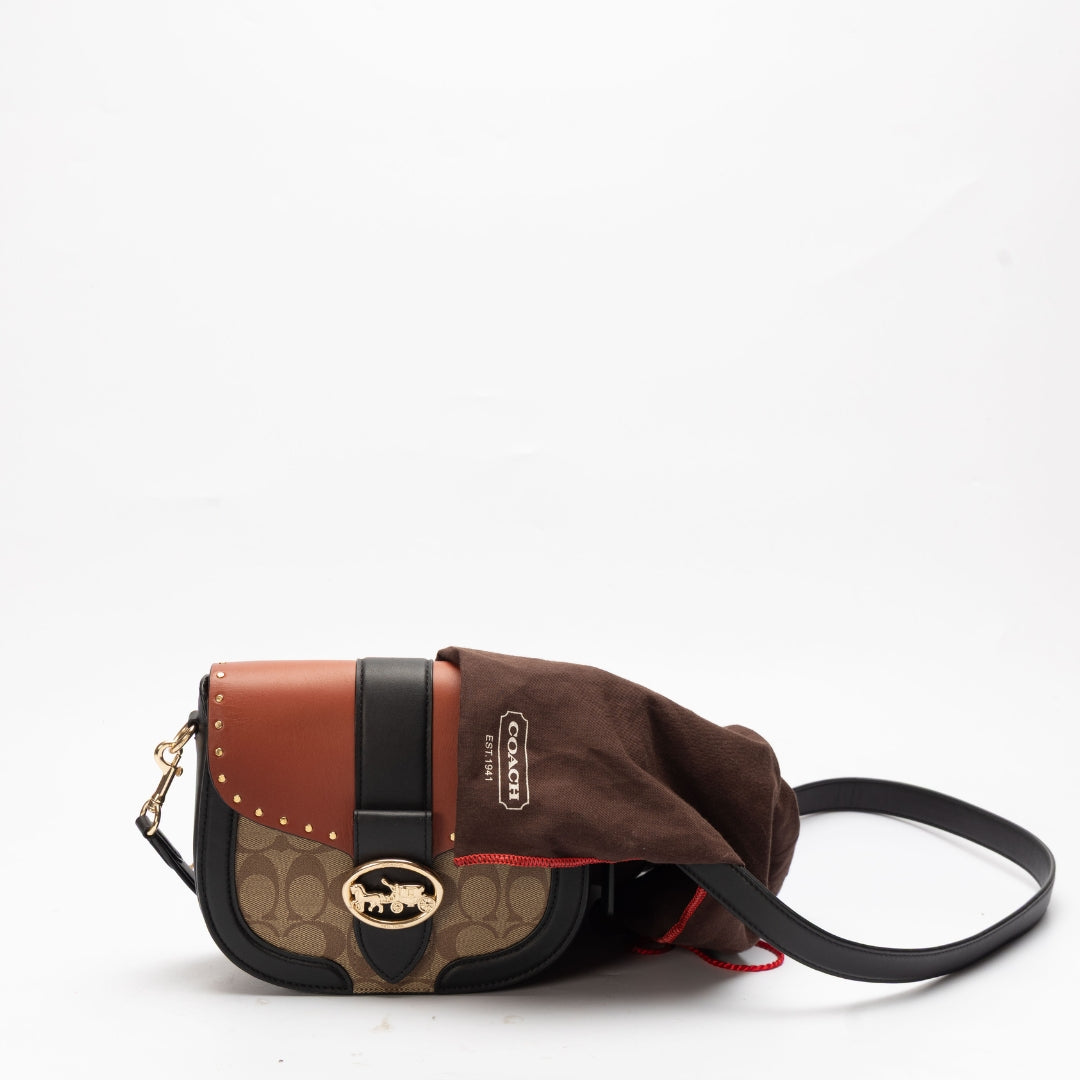 Coach Georgie Saddle Bag In Colorblock