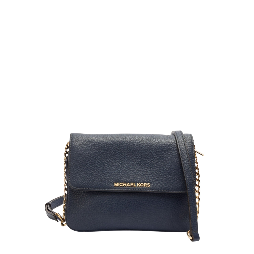 Michael Kors Blue Jet Set Flap Crossbody Bag
