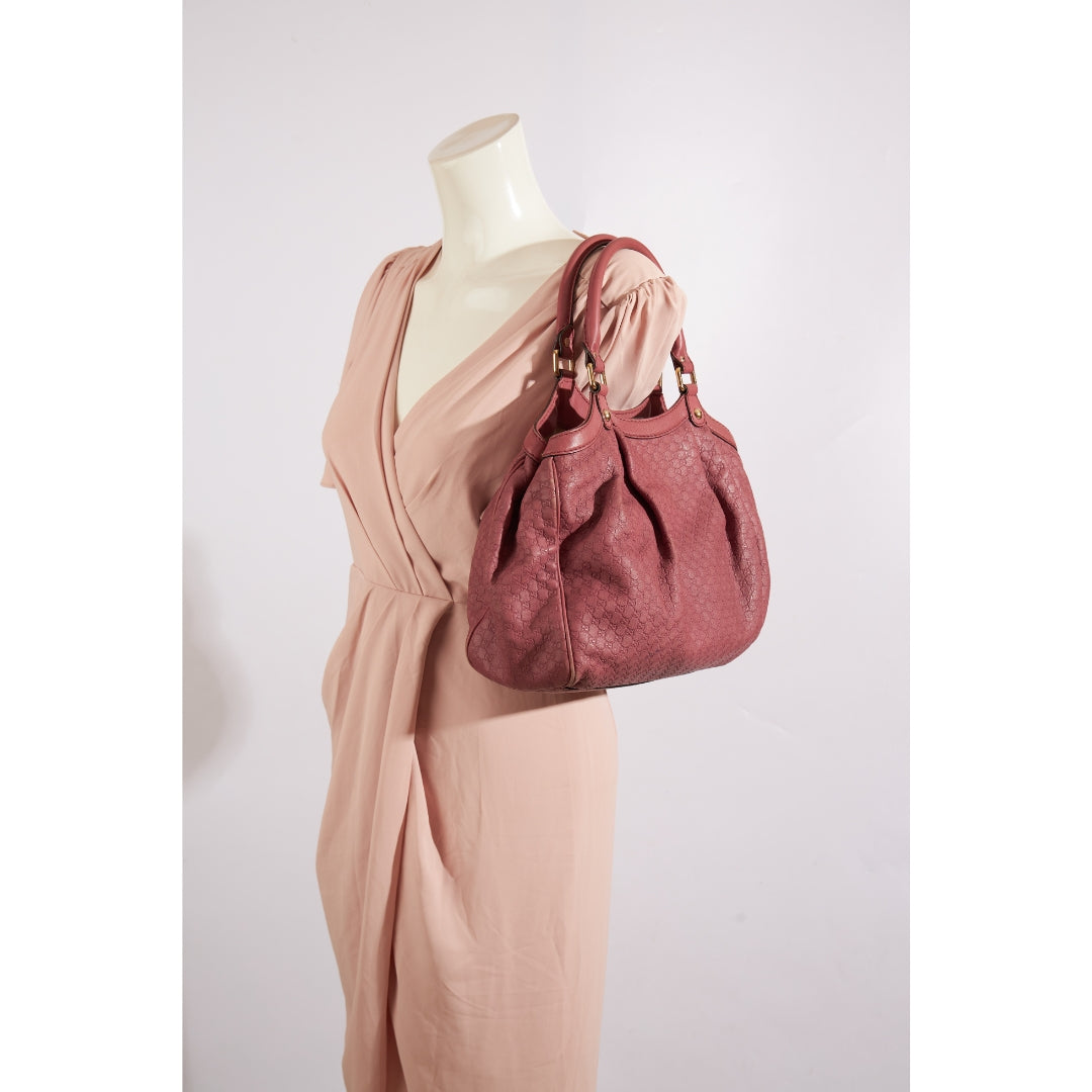Gucci Pink Guccissima Leather Sukey Tote