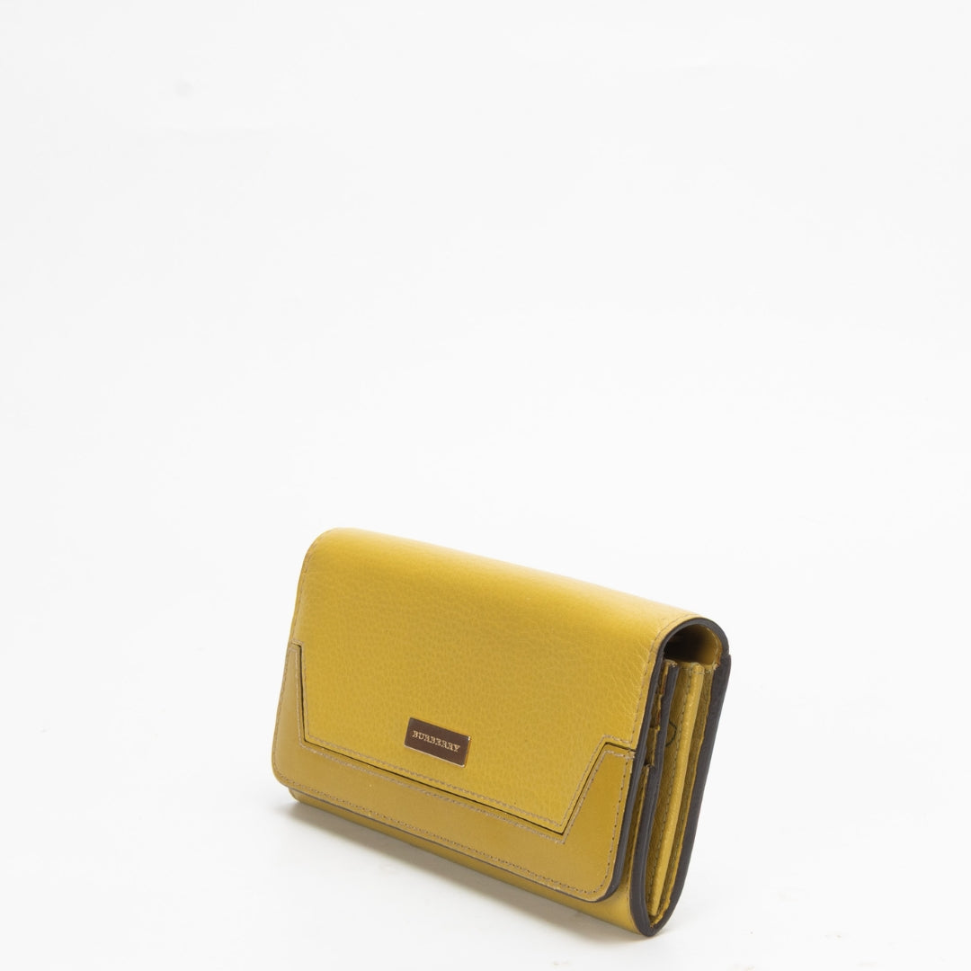 Burberry Yellow Continental Flap Wallet