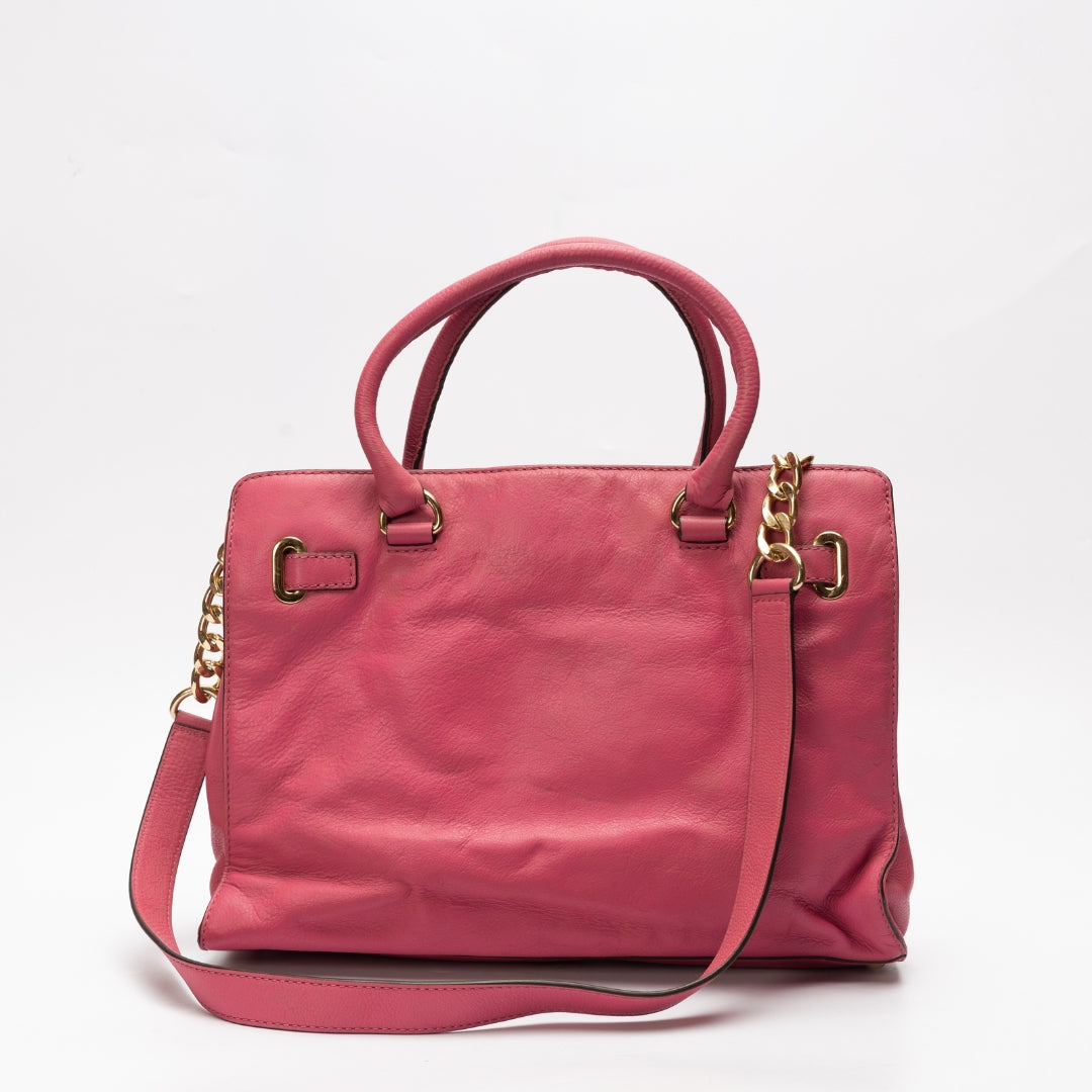 Michael Kors Pink Leather Hamilton Satchel