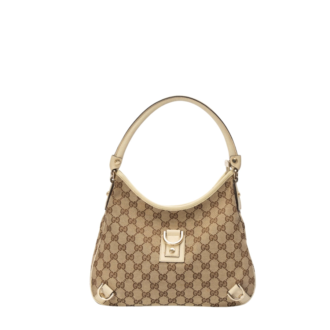 Gucci Beige GG Abbey D-Ring Hobo Bag