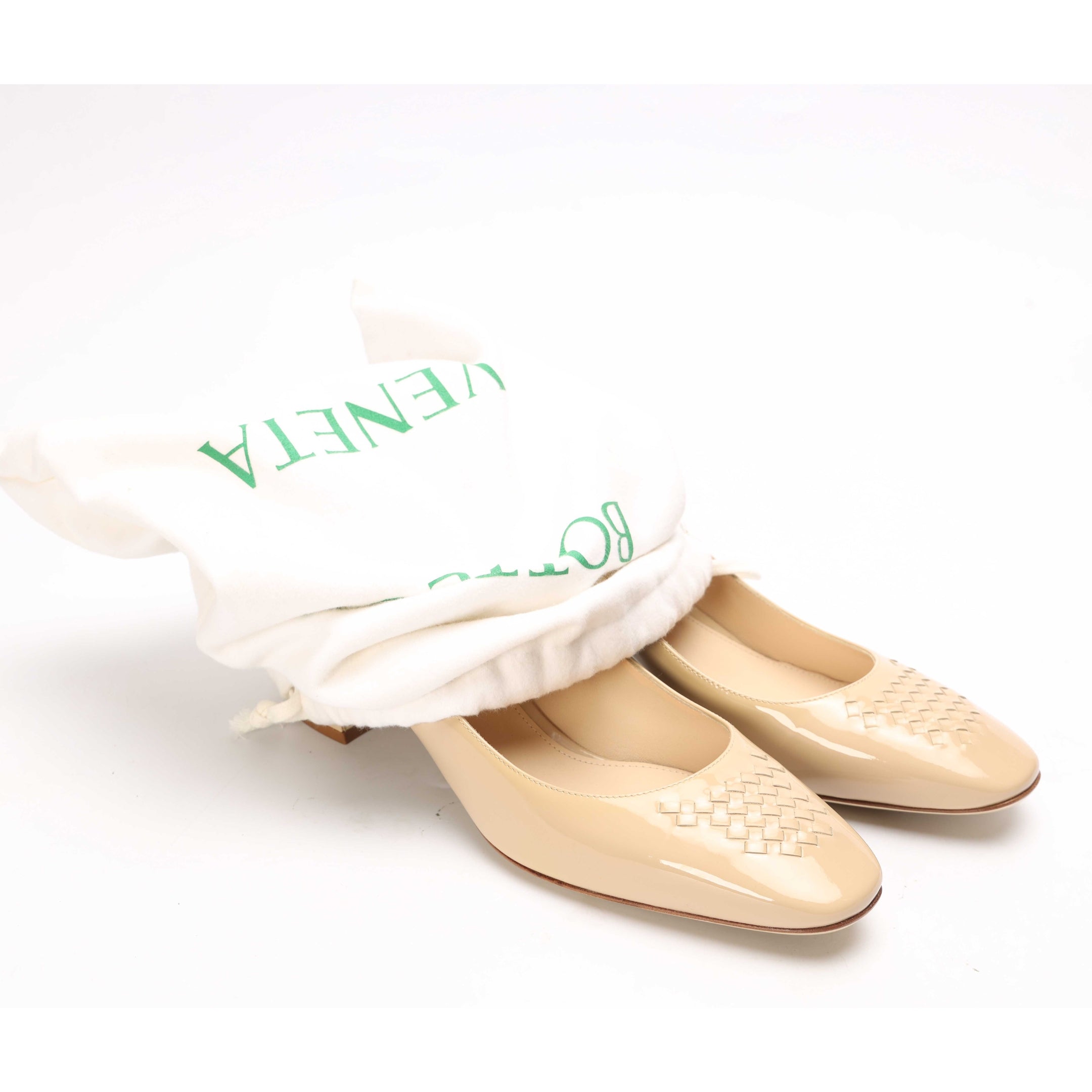 Bottega Venetta Beige Intrecciato Pumps