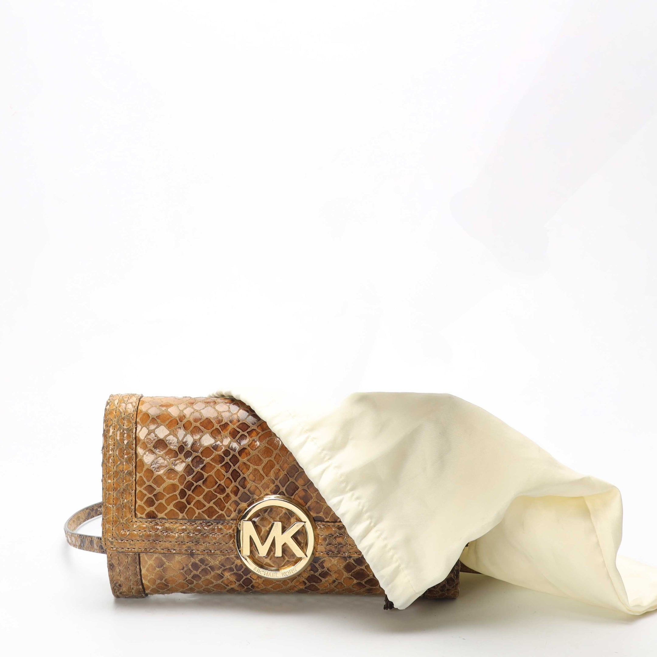 Michael Kors Fulton Python Embossed Crossbody Bag