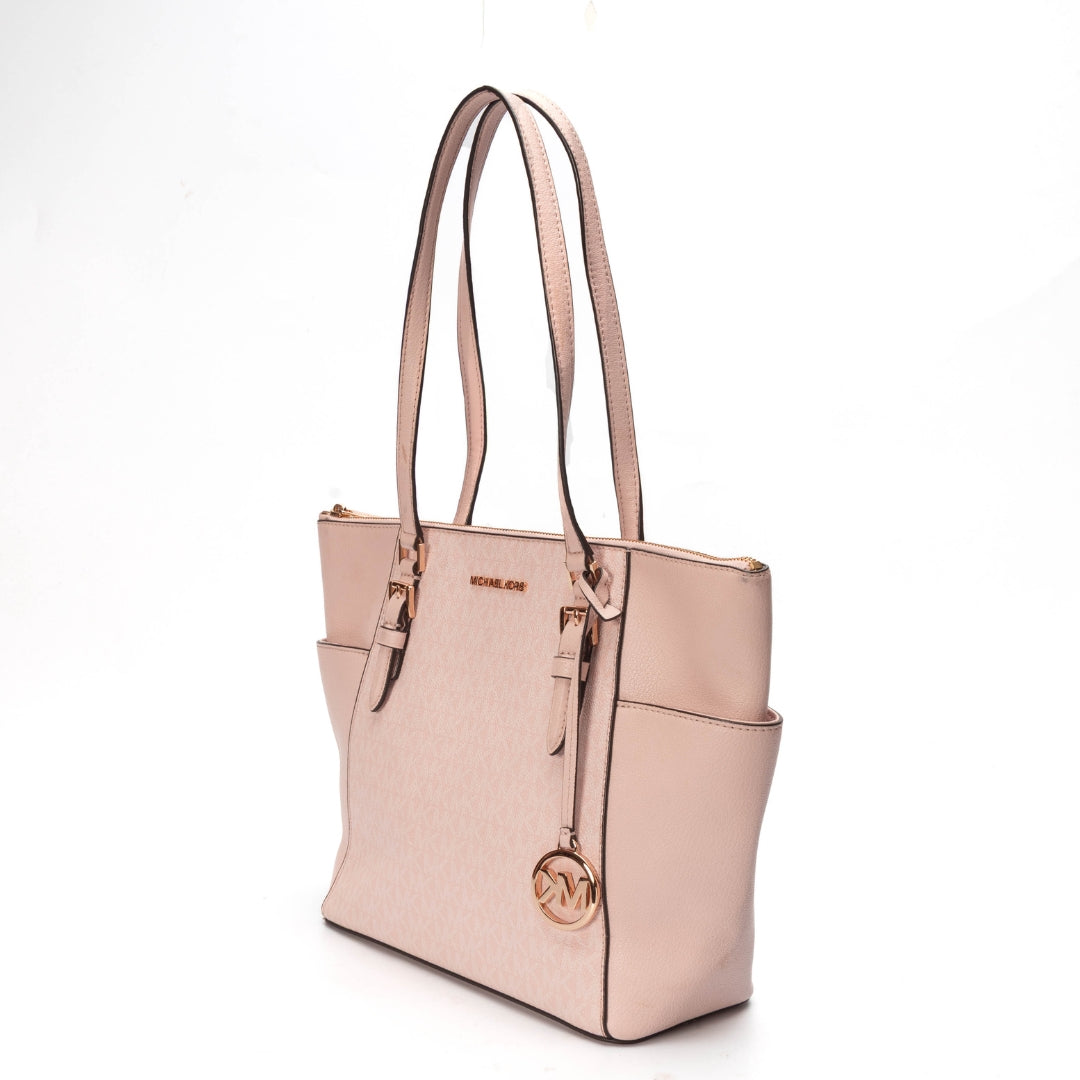 Michael Kors Pink Jet Set Travel Large Logo Tote