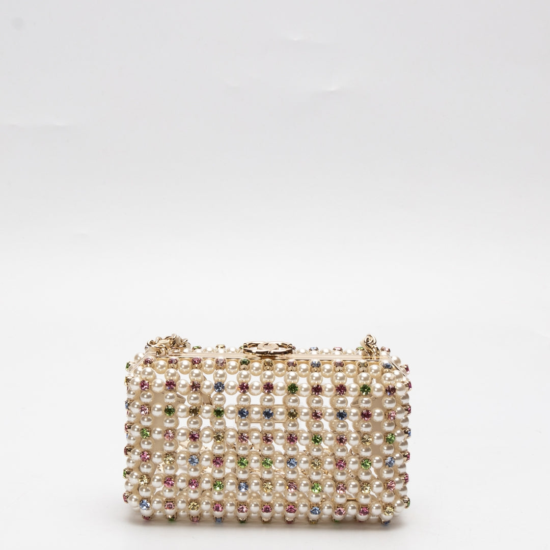 Chanel 23C Multicolor Pearl Box Minaudiere Bag