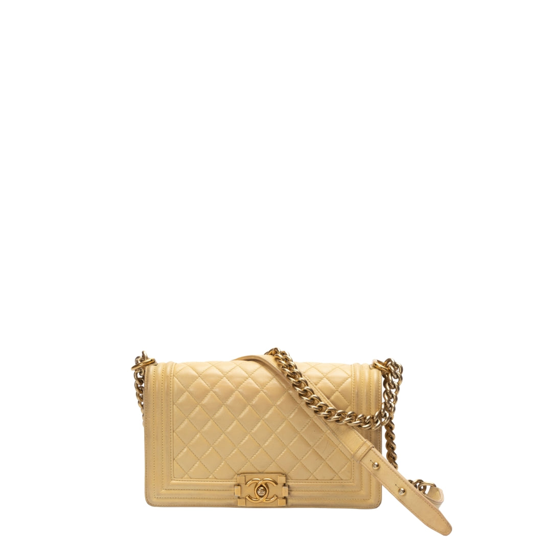 Chanel Medium Lambskin Boy Flap Crossbody Bag