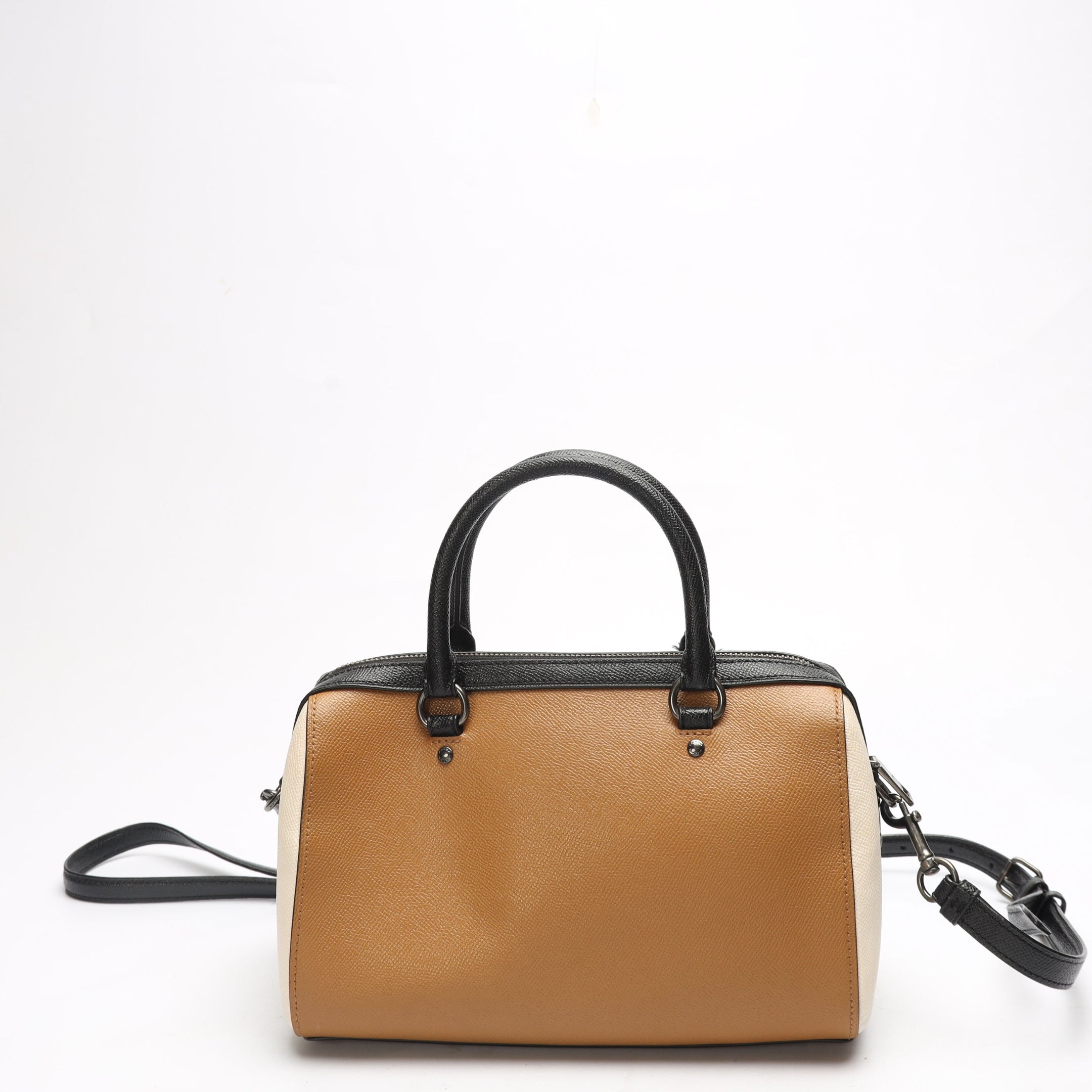 Coach Rowan Tan White Convertible Satchel