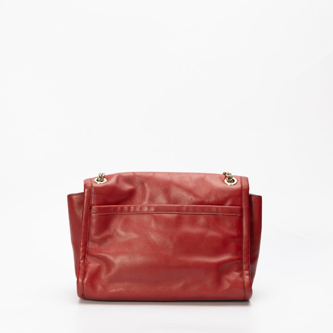 Coach Red Leather Pocket Shoulder Bag