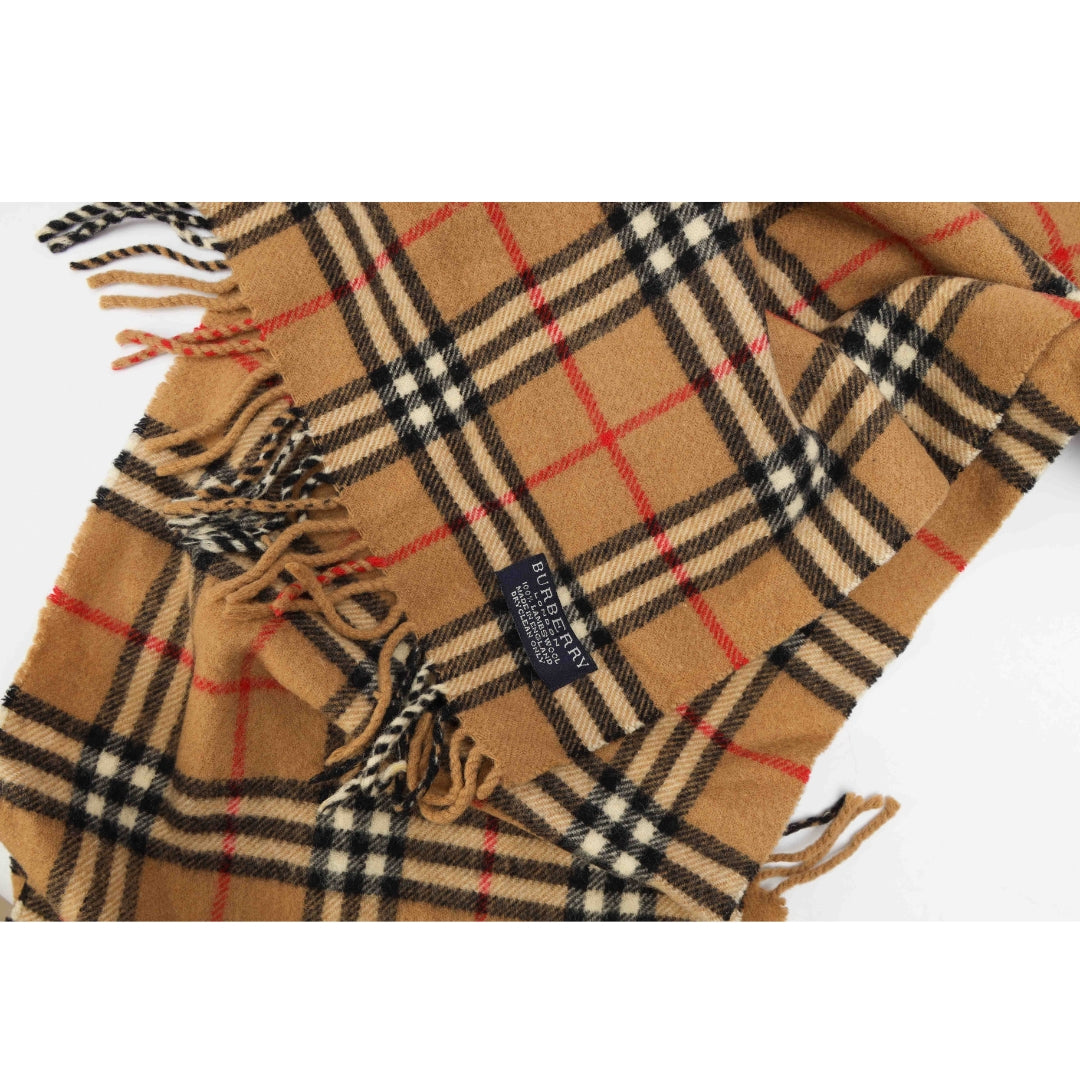 Burberry Check Cashmere Wool Scarf