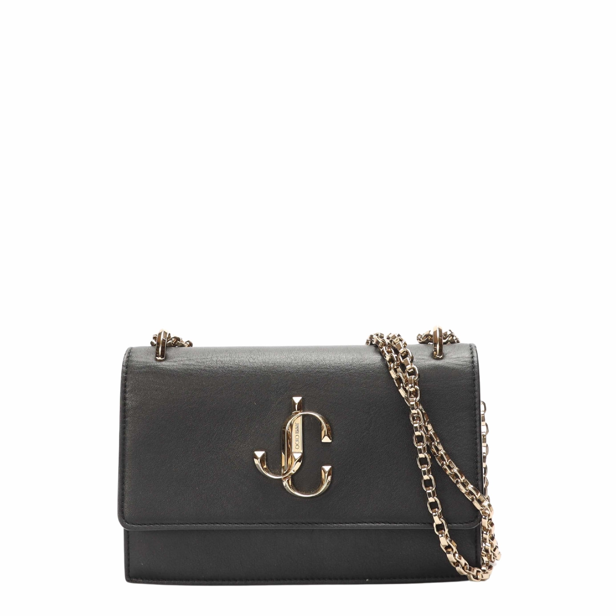 Jimmy Choo Black Varenne Chain Crossbody Bag
