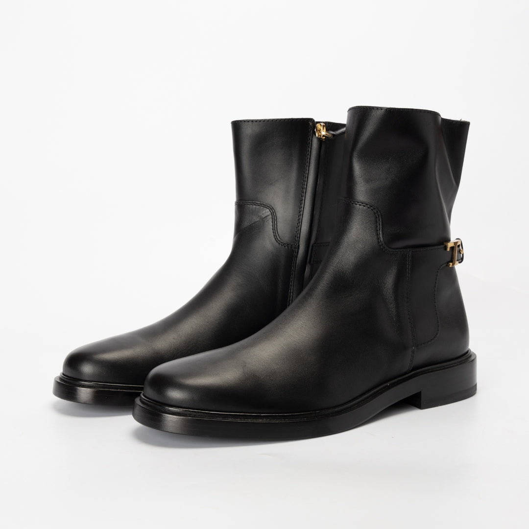 Tod's Black Leather Ankle Boots