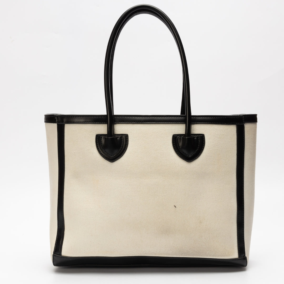 Balmain B-Army Leather Trimmed Canvas Tote