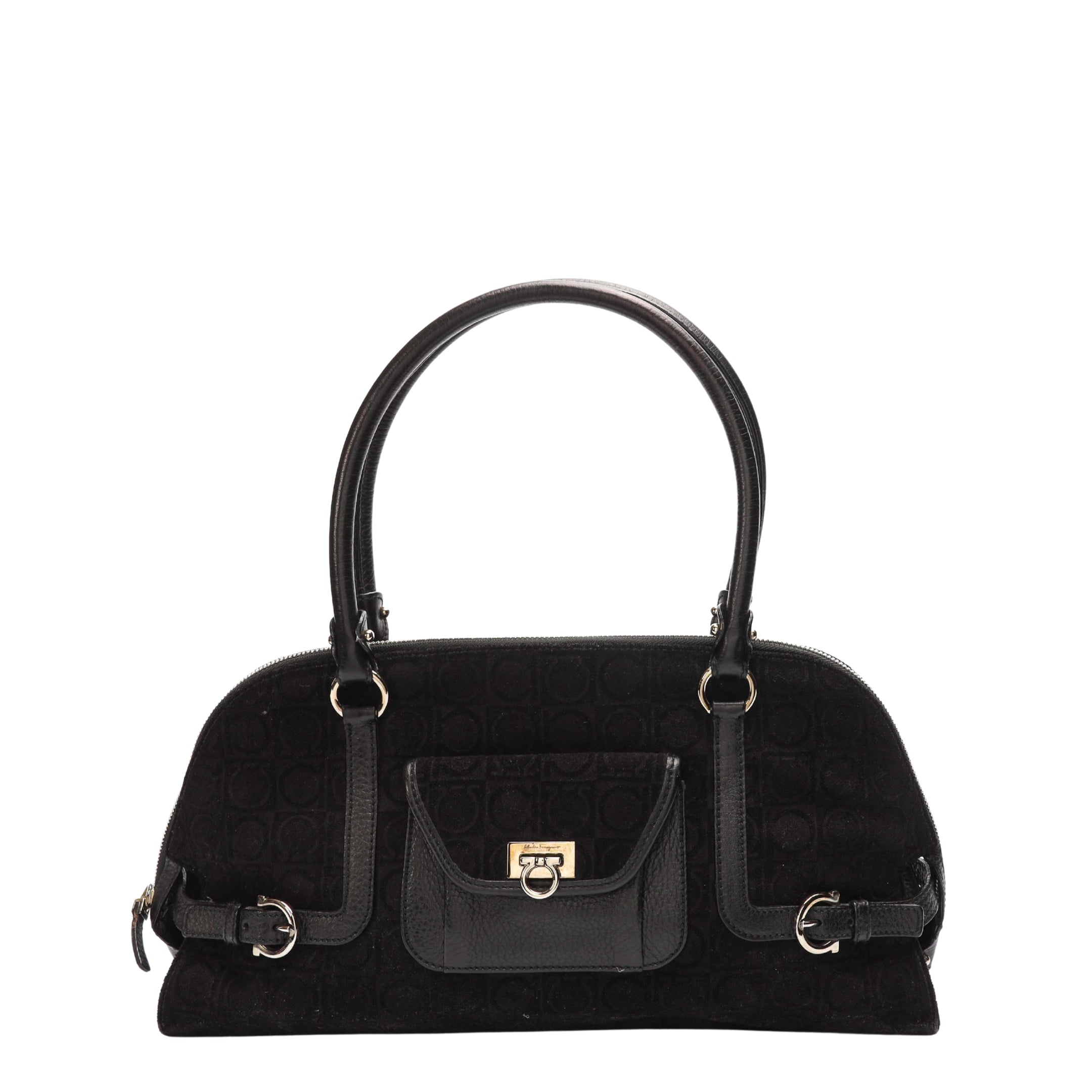 Salvatore Ferragamo Gancini Black Shoulder Bag