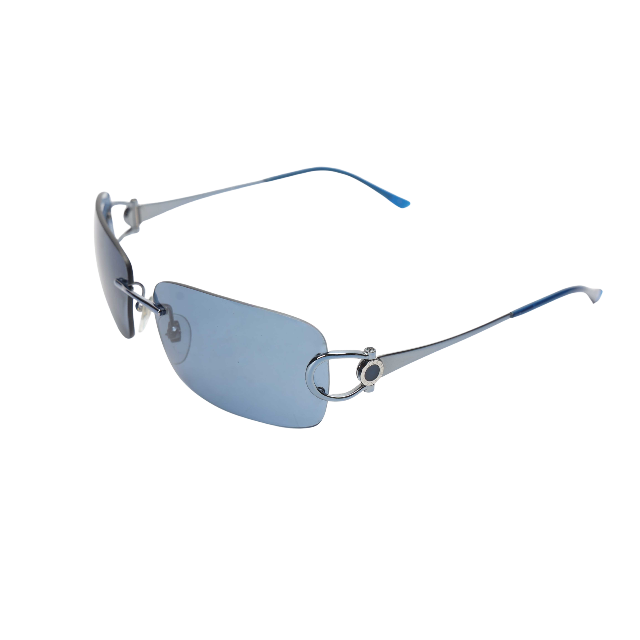 Bulgari Rectangle Frame Blue Sunglasses