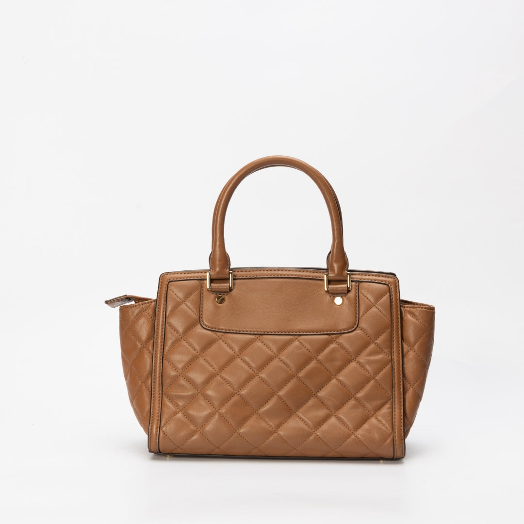 Michael Kors Brown Quilted Leather Selma Satchel