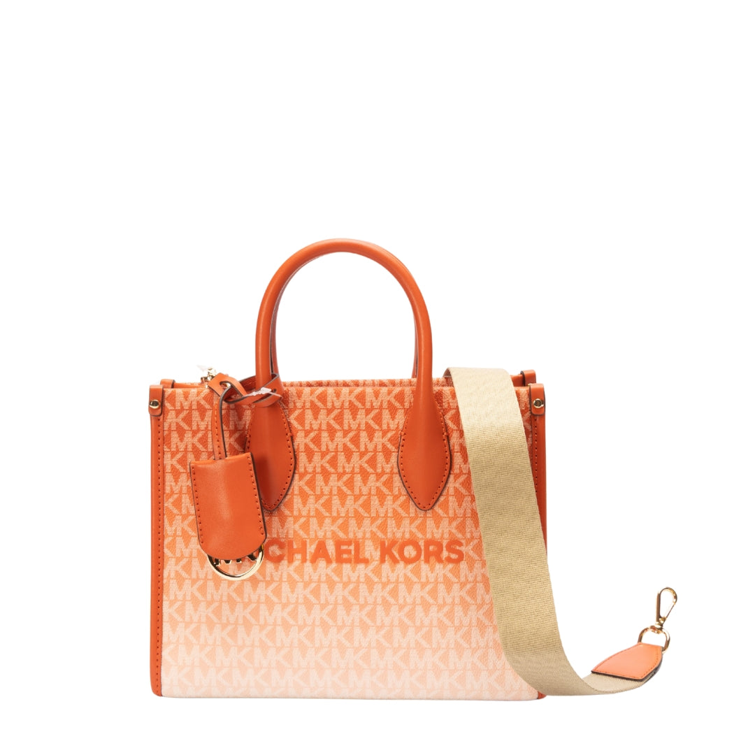 Michael Kors Mirella Orange Ombré Logo Tote