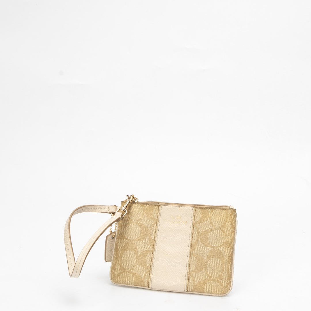 Coach Signature Jacquard Small Wristlet